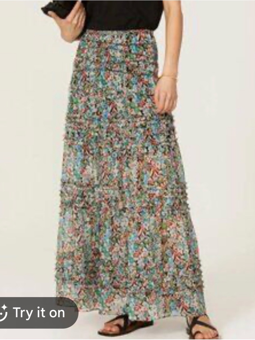 Ted Baker Multicolor Floral Tiered Maxi Skirt